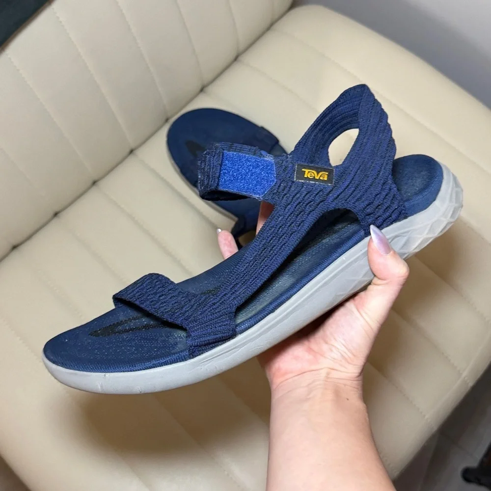 Teva Mens Navy Blue Active Sandals with Hook-and-Loop Straps